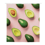 Avocado Cut In Half Pattern Print Polyester Shower Curtain