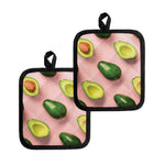 Avocado Cut In Half Pattern Print Pot Holders