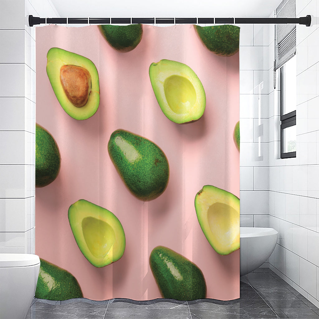 Avocado Cut In Half Pattern Print Premium Shower Curtain