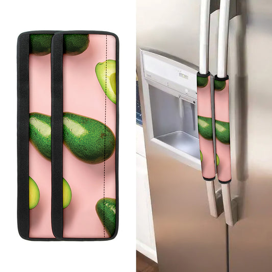Avocado Cut In Half Pattern Print Refrigerator Handle Covers