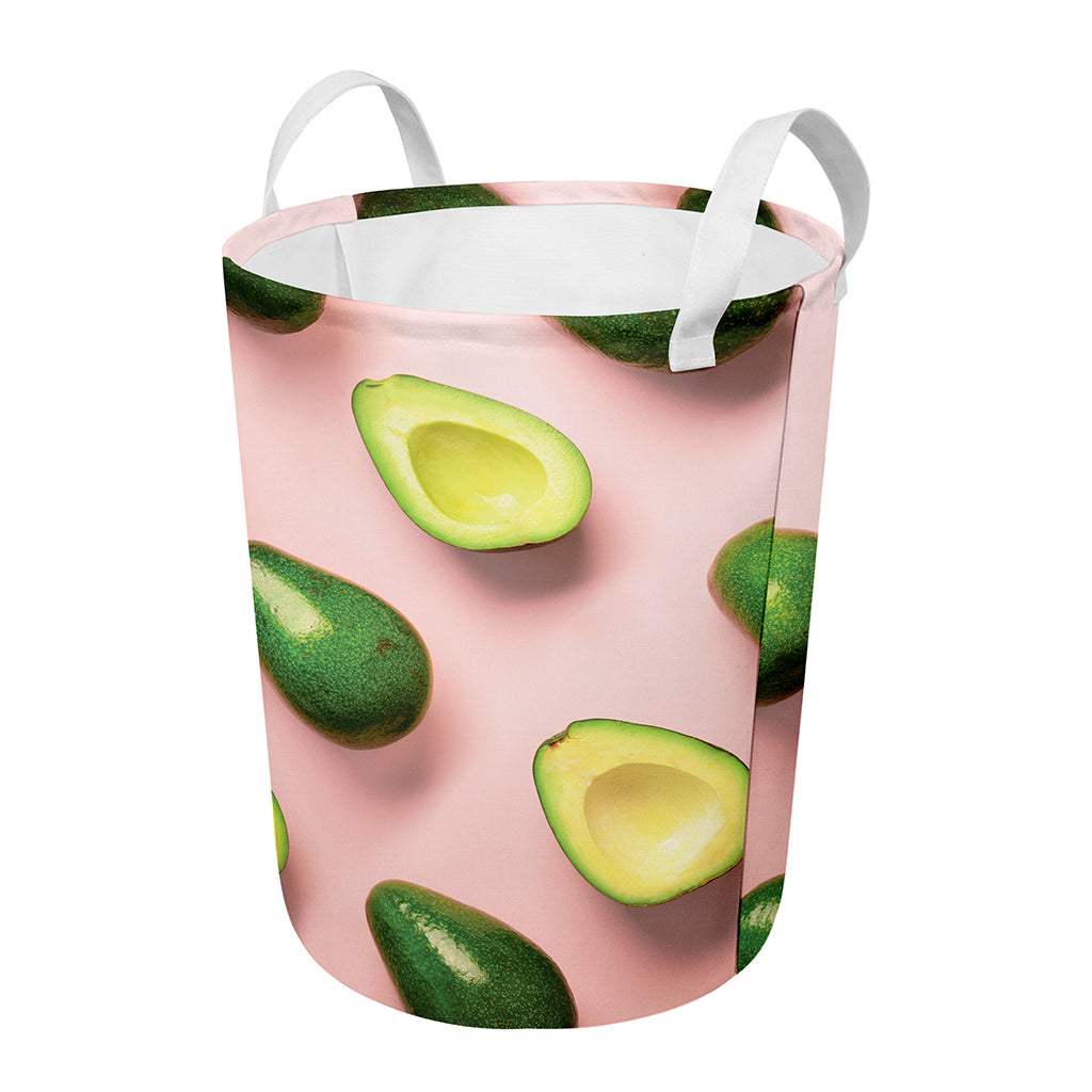 Avocado Cut In Half Pattern Print Round Laundry Basket