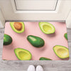 Avocado Cut In Half Pattern Print Rubber Doormat