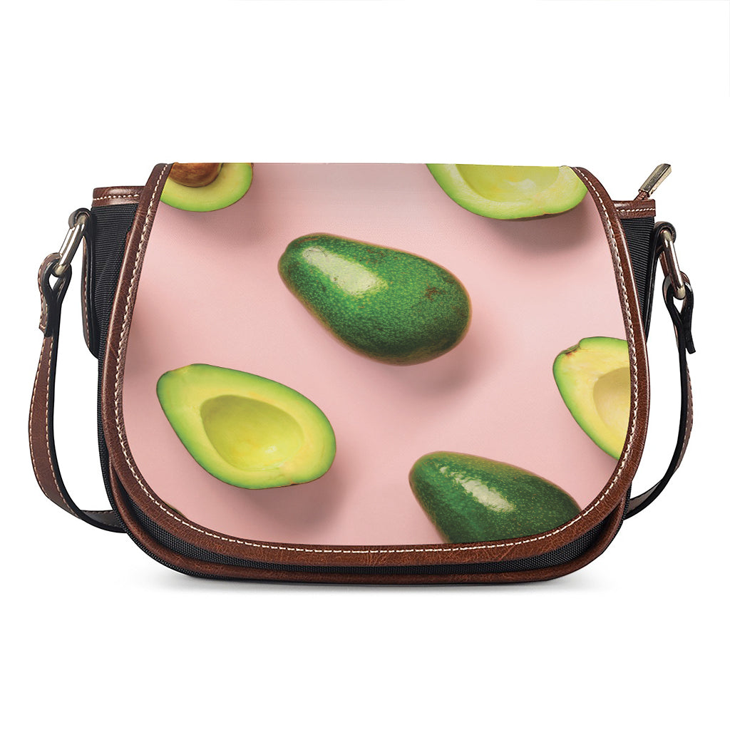 Avocado Cut In Half Pattern Print Saddle Bag