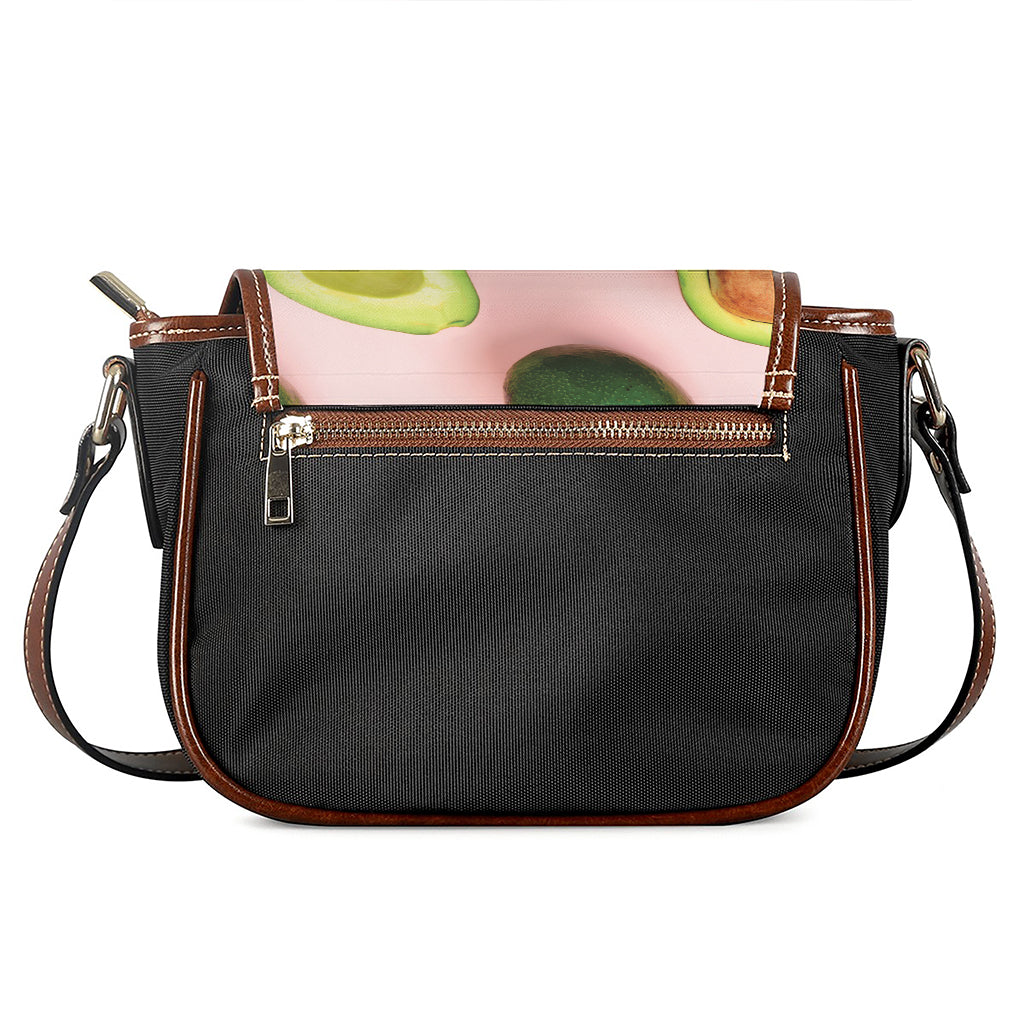 Avocado Cut In Half Pattern Print Saddle Bag