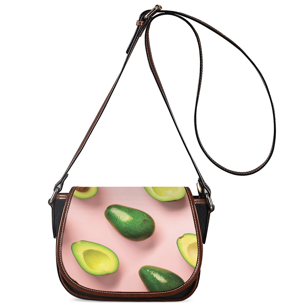 Avocado Cut In Half Pattern Print Saddle Bag