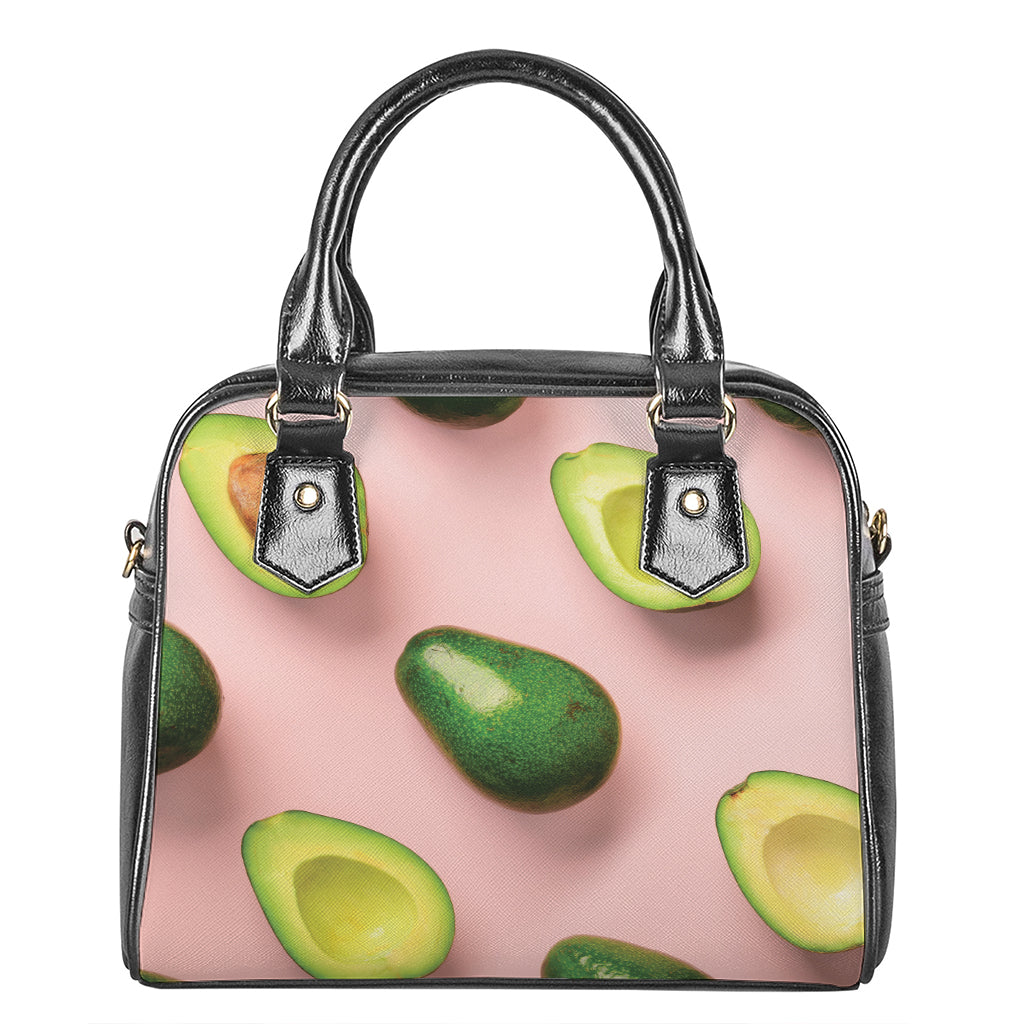 Avocado Cut In Half Pattern Print Shoulder Handbag
