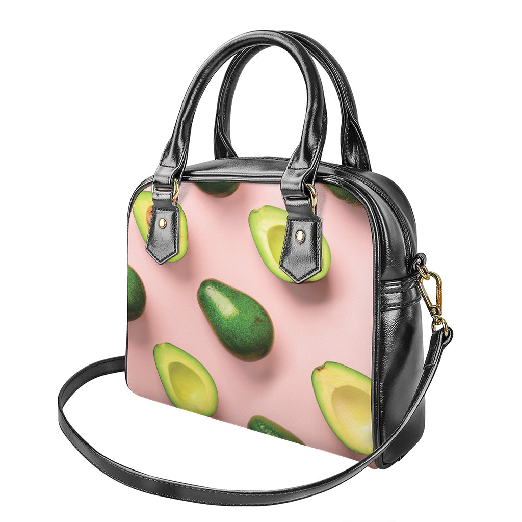 Avocado Cut In Half Pattern Print Shoulder Handbag