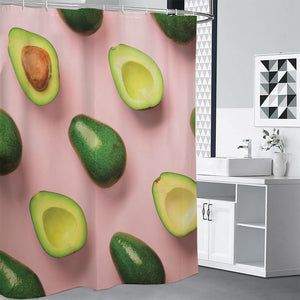 Avocado Cut In Half Pattern Print Shower Curtain