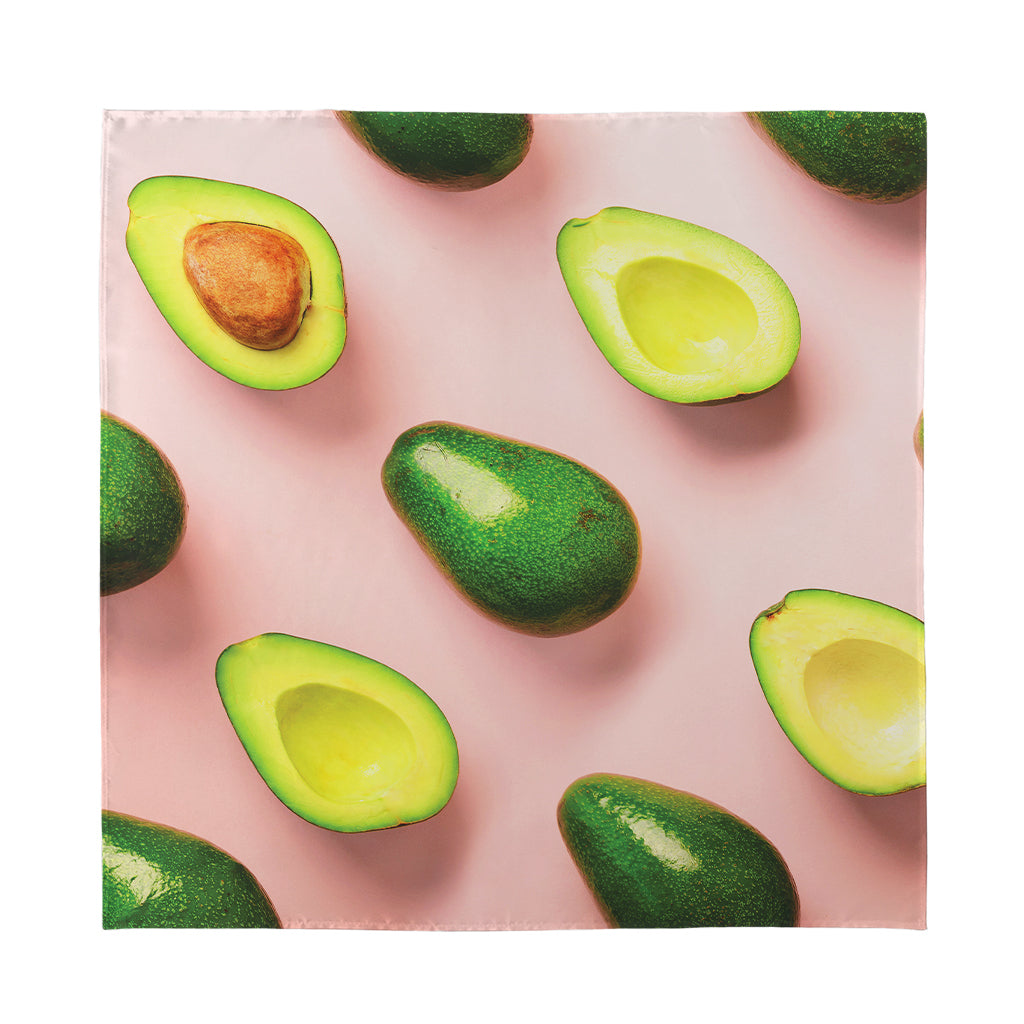 Avocado Cut In Half Pattern Print Silk Bandana