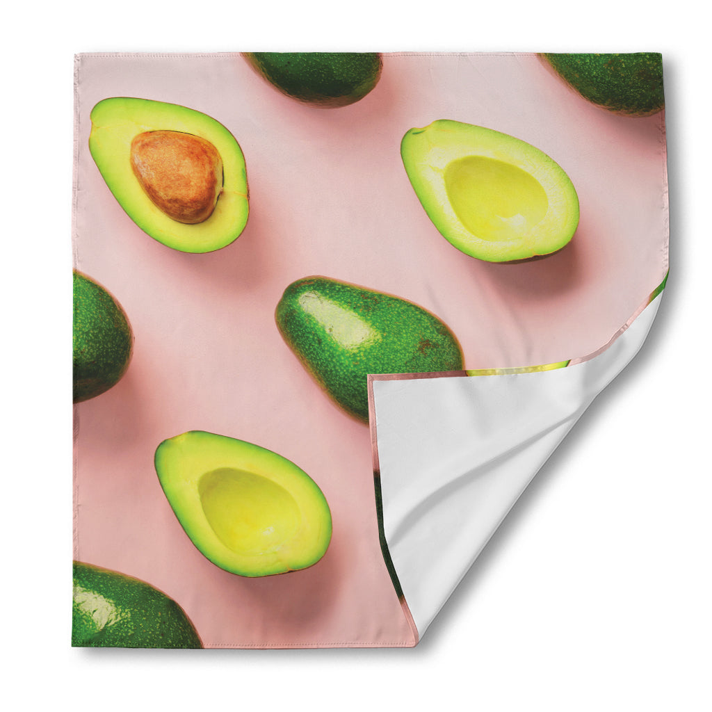 Avocado Cut In Half Pattern Print Silk Bandana