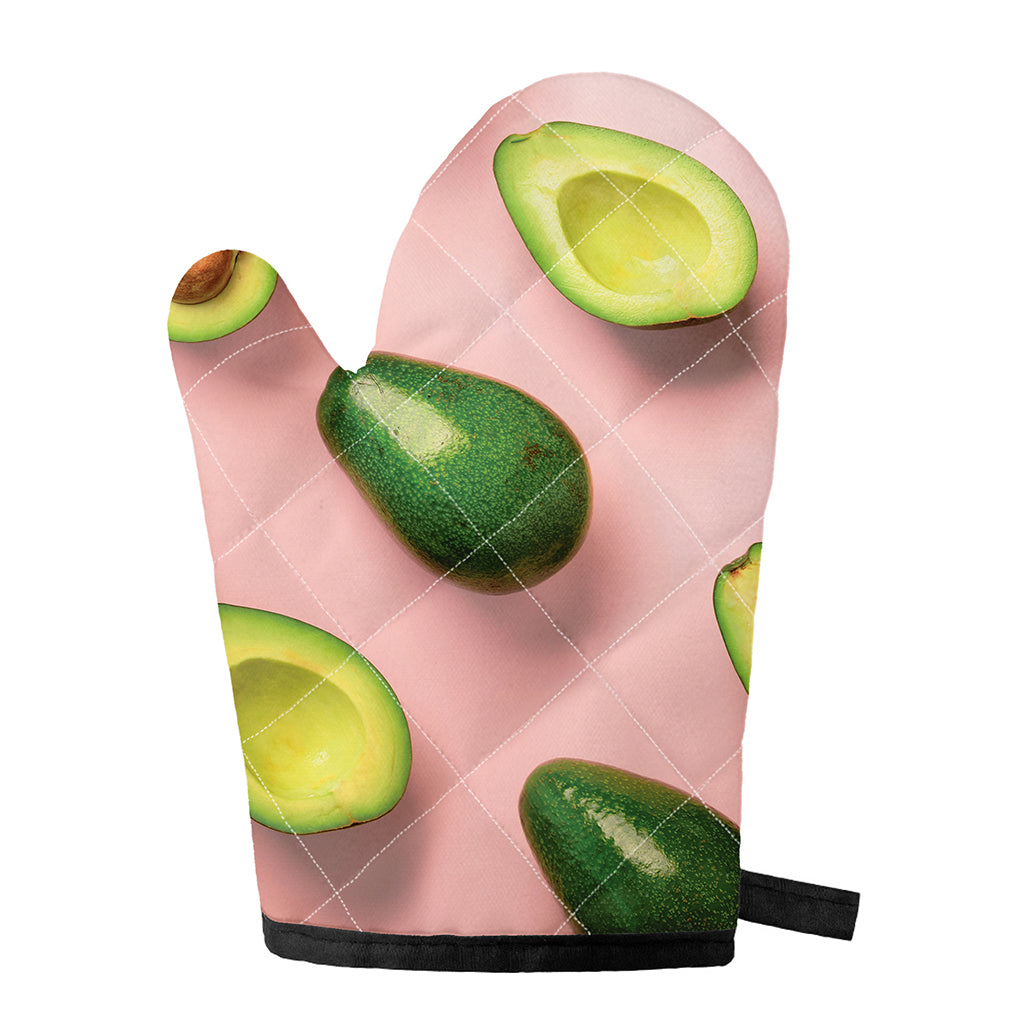 Avocado Cut In Half Pattern Print Single Oven Mitt