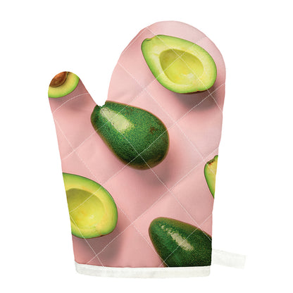 Avocado Cut In Half Pattern Print Single Oven Mitt