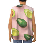 Avocado Cut In Half Pattern Print Sleeveless Baseball Jersey