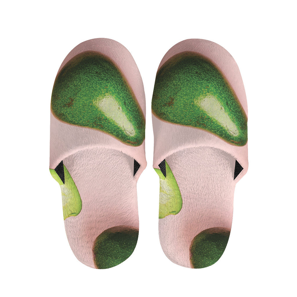 Avocado Cut In Half Pattern Print Slippers