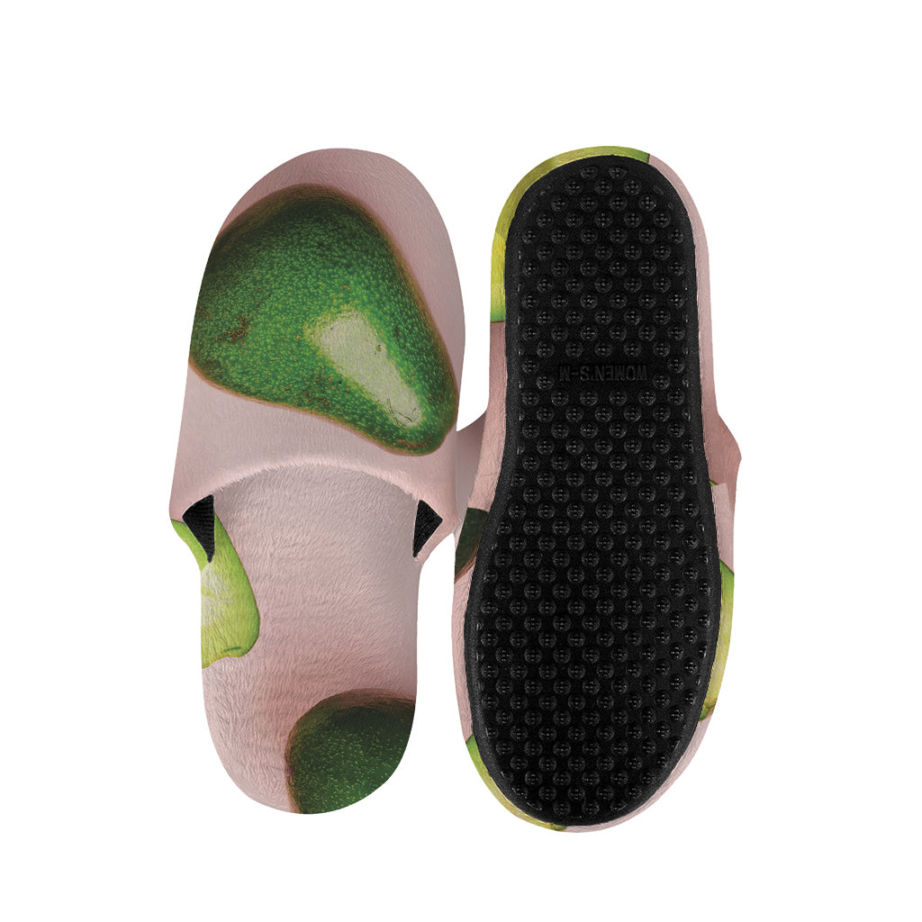 Avocado Cut In Half Pattern Print Slippers