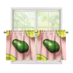 Avocado Cut In Half Pattern Print Tier Curtains