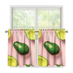 Avocado Cut In Half Pattern Print Tier Curtains