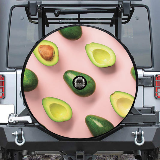 Avocado Cut In Half Pattern Print Tire Cover With Camera Hole