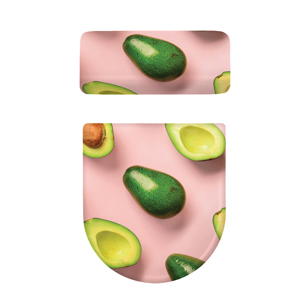 Avocado Cut In Half Pattern Print Toilet Lid And Tank Cover Set