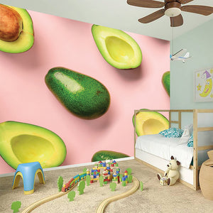 Avocado Cut In Half Pattern Print Wall Sticker