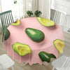 Avocado Cut In Half Pattern Print Waterproof Round Tablecloth