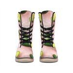 Avocado Cut In Half Pattern Print Winter Boots