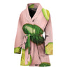 Avocado Cut In Half Pattern Print Women's Bathrobe