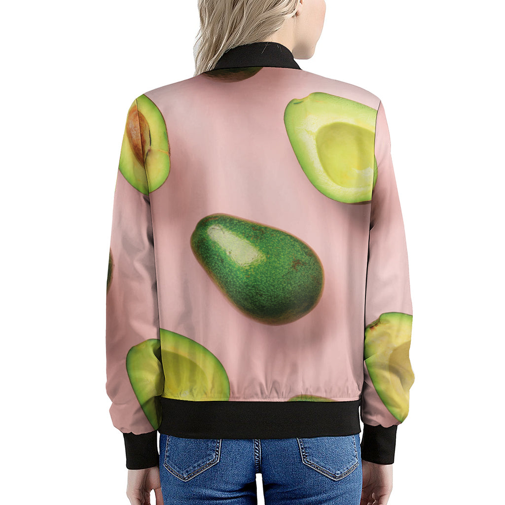 Avocado Cut In Half Pattern Print Women's Bomber Jacket