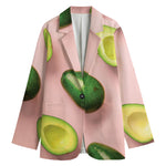 Avocado Cut In Half Pattern Print Women's Cotton Blazer