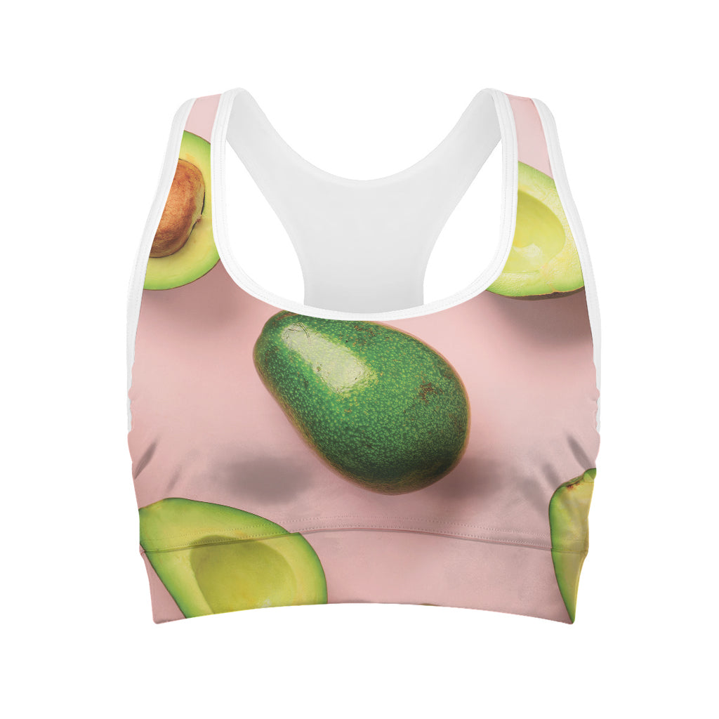 Avocado Cut In Half Pattern Print Women's Sports Bra