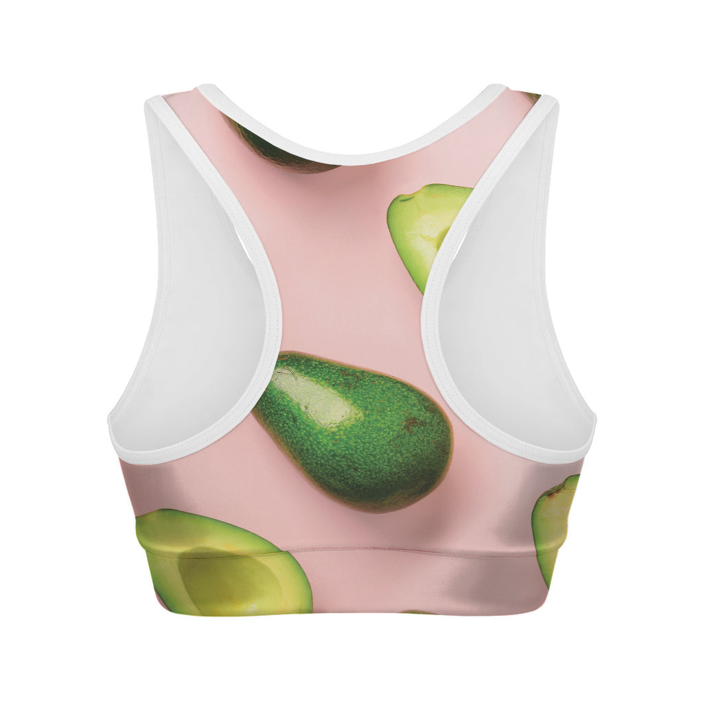 Avocado Cut In Half Pattern Print Women's Sports Bra