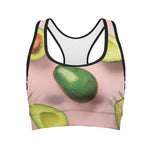 Avocado Cut In Half Pattern Print Women's Sports Bra