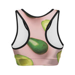 Avocado Cut In Half Pattern Print Women's Sports Bra