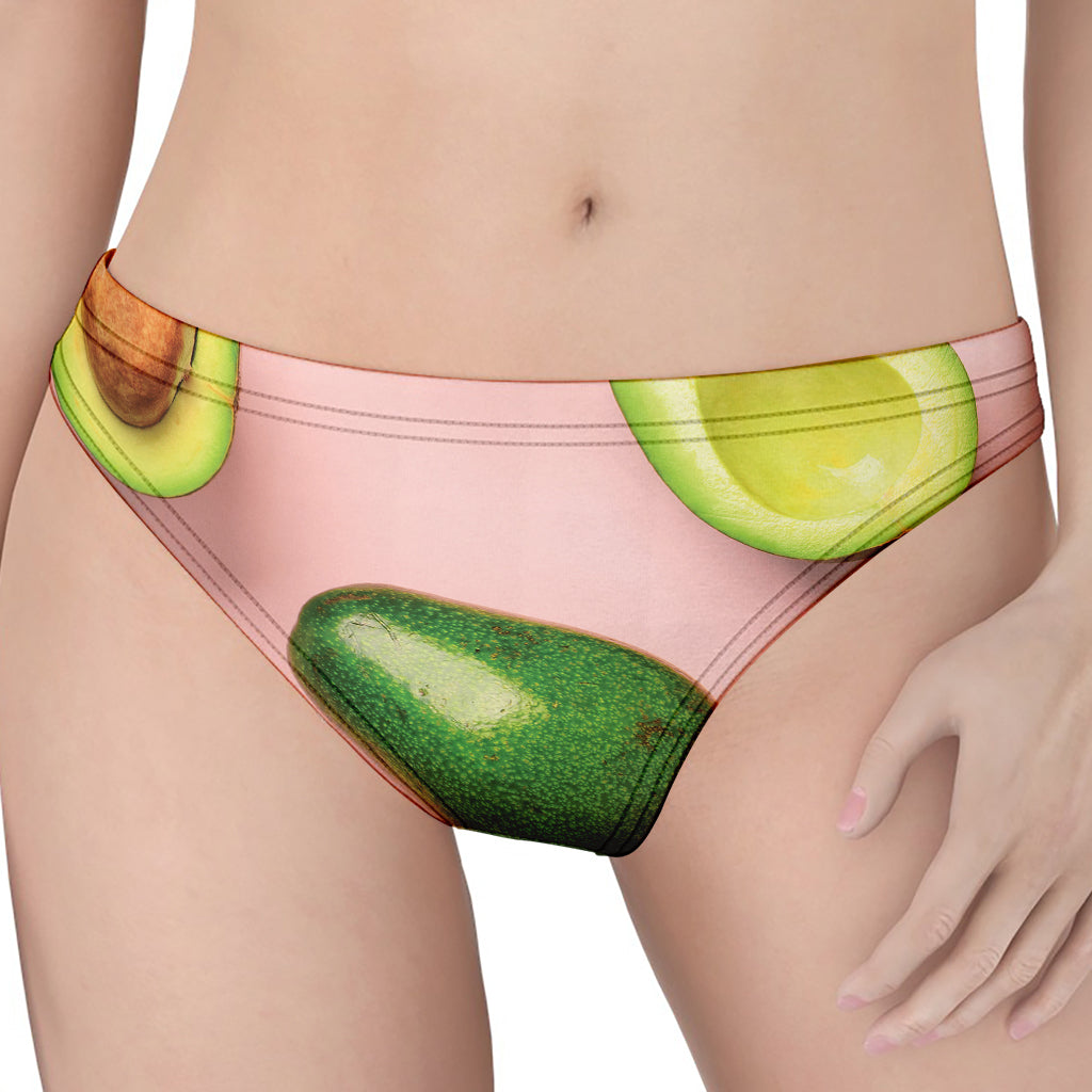 Avocado Cut In Half Pattern Print Women's Thong