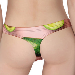 Avocado Cut In Half Pattern Print Women's Thong