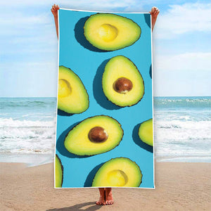 Avocado Cut In Half Print Beach Towel