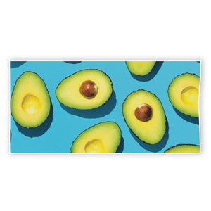 Avocado Cut In Half Print Beach Towel