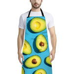 Avocado Cut In Half Print Bib Apron With Pocket