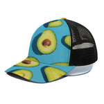 Avocado Cut In Half Print Black Mesh Trucker Cap