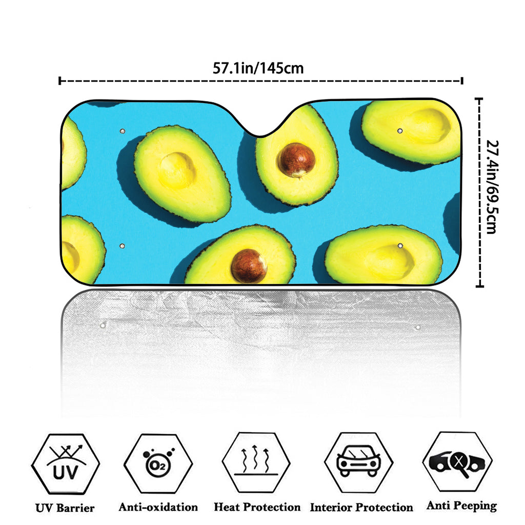 Avocado Cut In Half Print Car Windshield Sun Shade