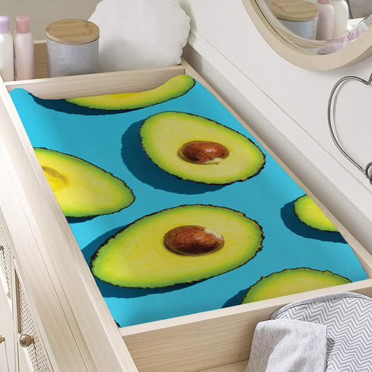 Avocado Cut In Half Print Changing Pad Cover