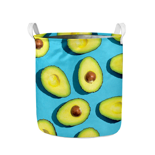 Avocado Cut In Half Print Collapsible Laundry Basket