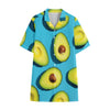 Avocado Cut In Half Print Cotton Hawaiian Shirt