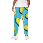 Avocado Cut In Half Print Cotton Pants