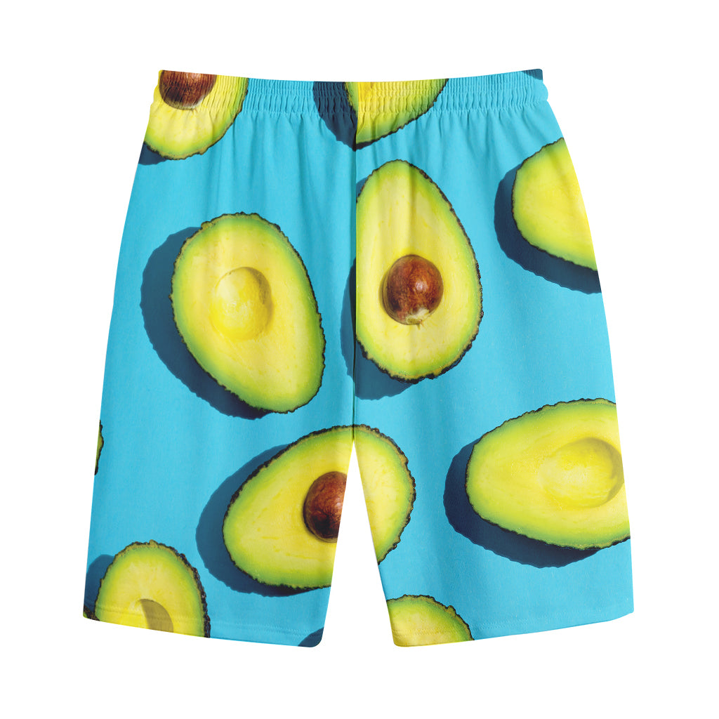 Avocado Cut In Half Print Cotton Shorts