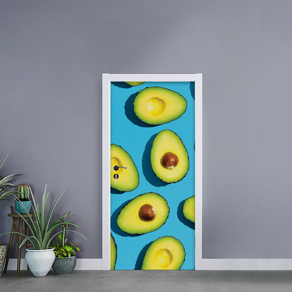 Avocado Cut In Half Print Door Sticker