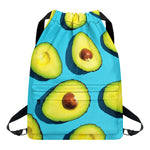 Avocado Cut In Half Print Drawstring Backpack