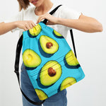 Avocado Cut In Half Print Drawstring Backpack
