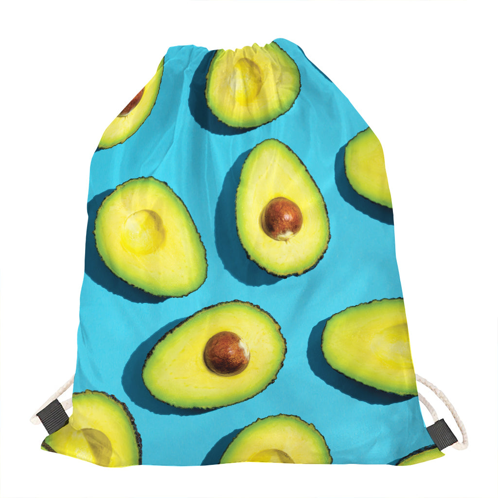 Avocado Cut In Half Print Drawstring Bag