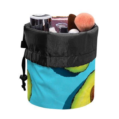 Avocado Cut In Half Print Drawstring Makeup Bag